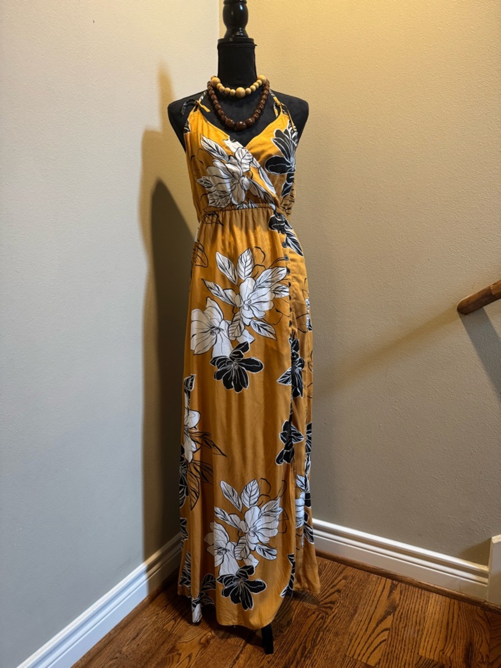 O'Neill khaki Floral Maxi Dress M/L